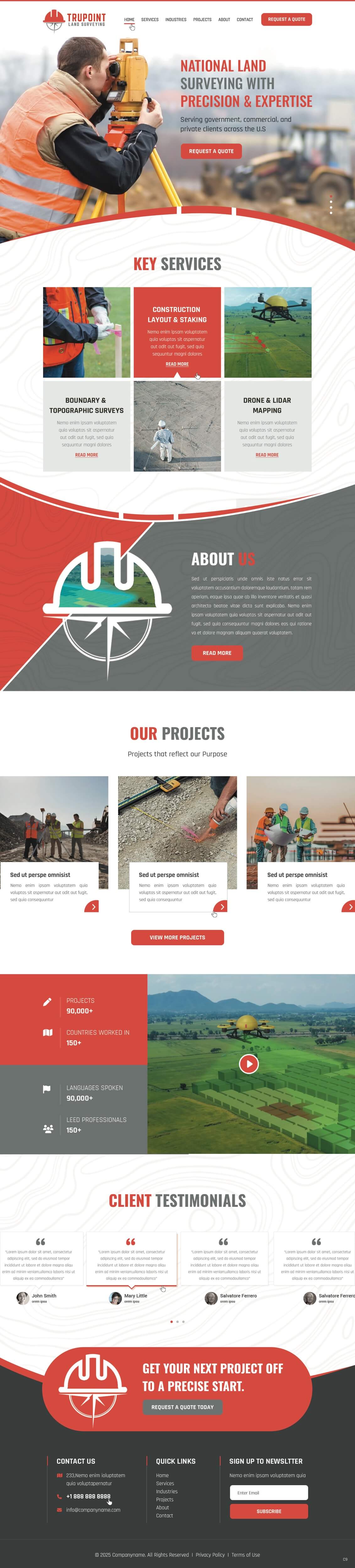 Surveyor website example by One Eleven Web Design