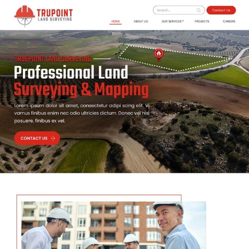 Surveyor website example by One Eleven Web Design