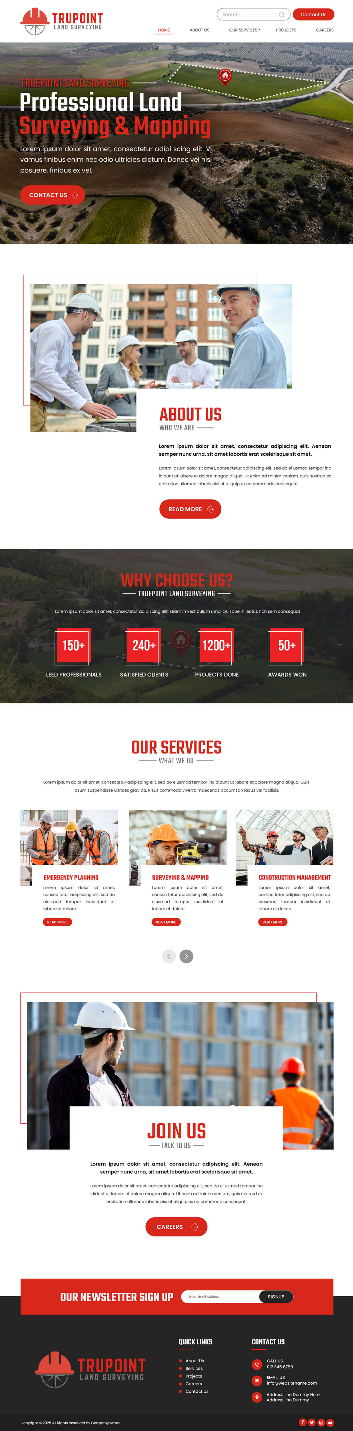 Surveyor website example by One Eleven Web Design