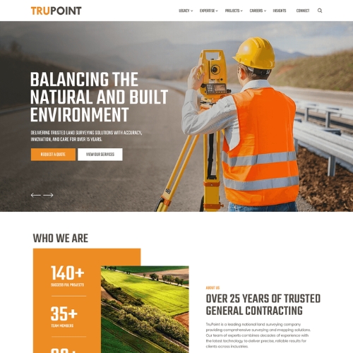 Surveyor website example by One Eleven Web Design
