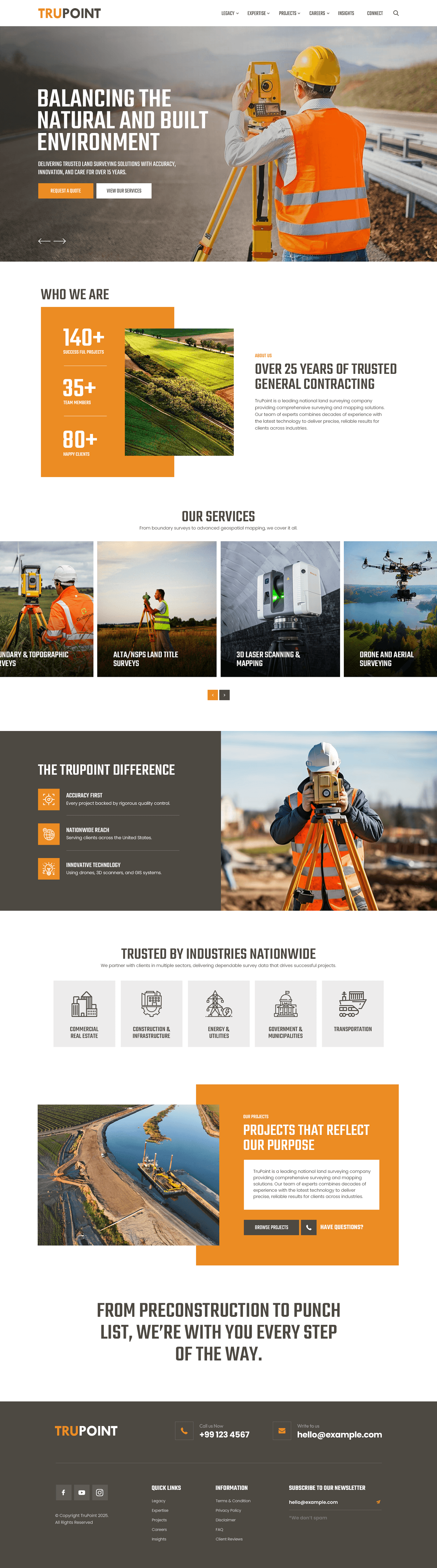 Surveyor website example by One Eleven Web Design