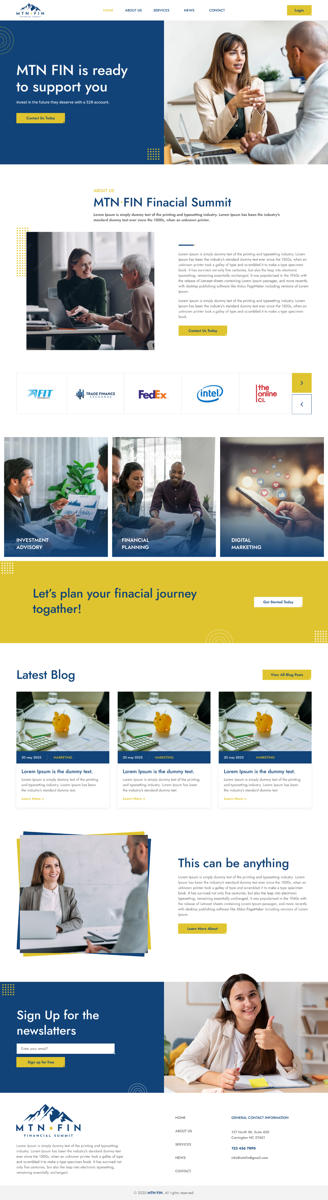 Financial advisors website example by One Eleven Web Design