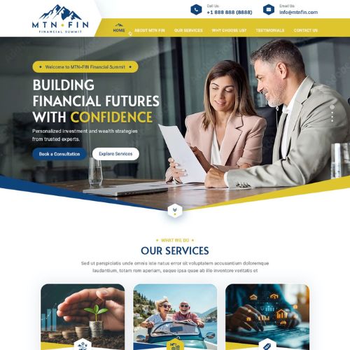 Financial advisor website example by One Eleven Web Design