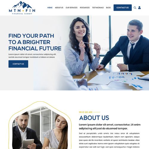 Financial advisor website example by One Eleven Web Design