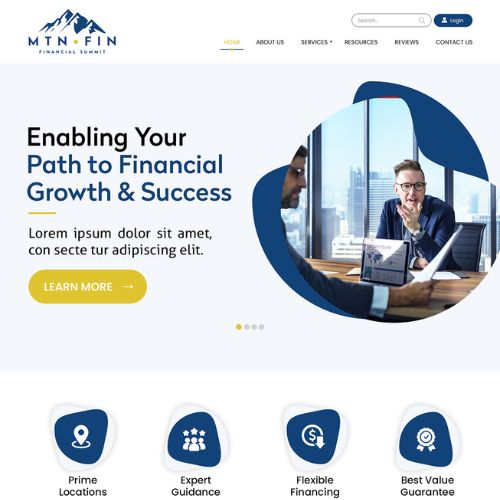 Financial advisor website example by One Eleven Web Design