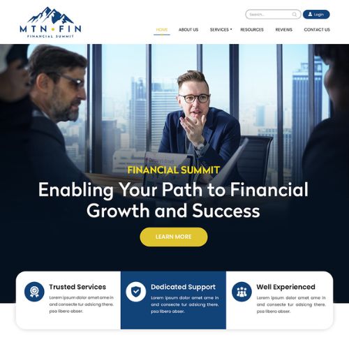 Financial advisor website example by One Eleven Web Design