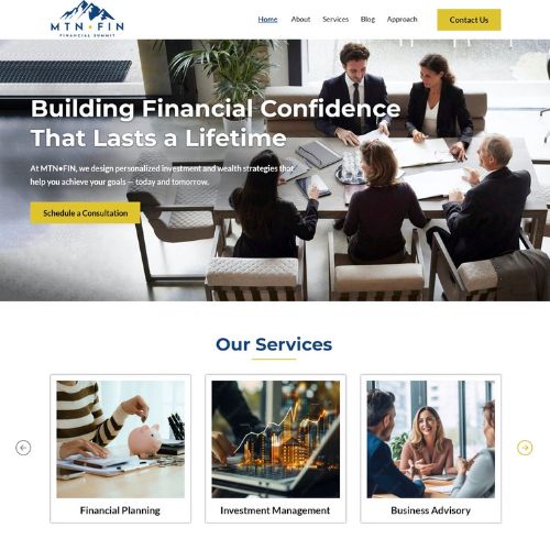 Financial advisor website example by One Eleven Web Design