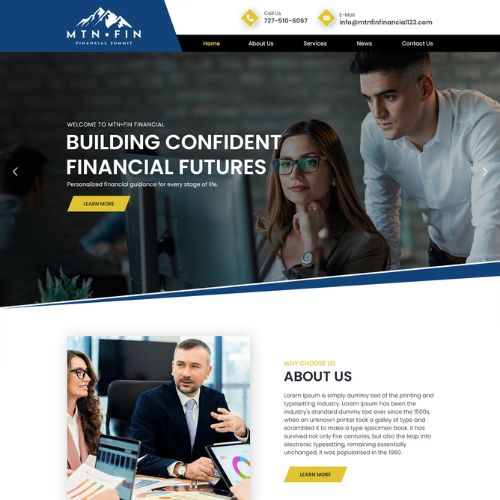 Financial advisor website example by One Eleven Web Design