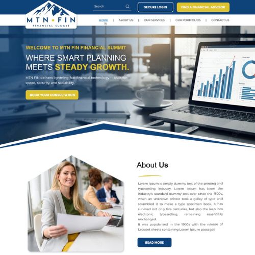 Financial advisor website example by One Eleven Web Design