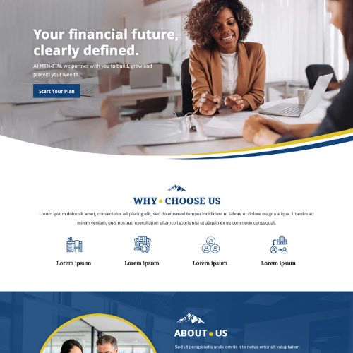 Financial advisor website example by One Eleven Web Design