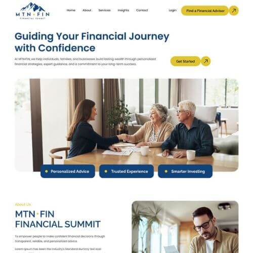 Financial advisor website example by One Eleven Web Design