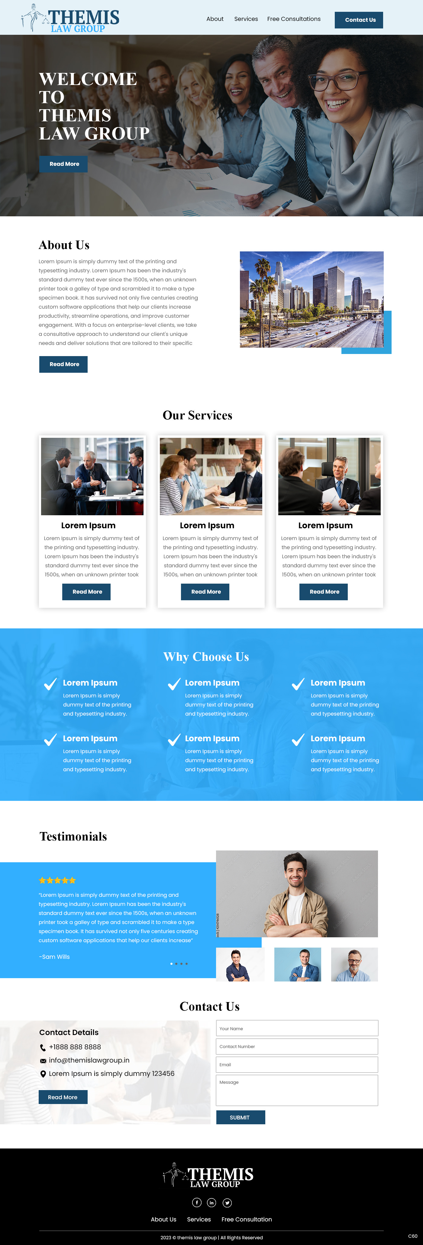 Bankruptcy attorney website example by One Eleven Web Design