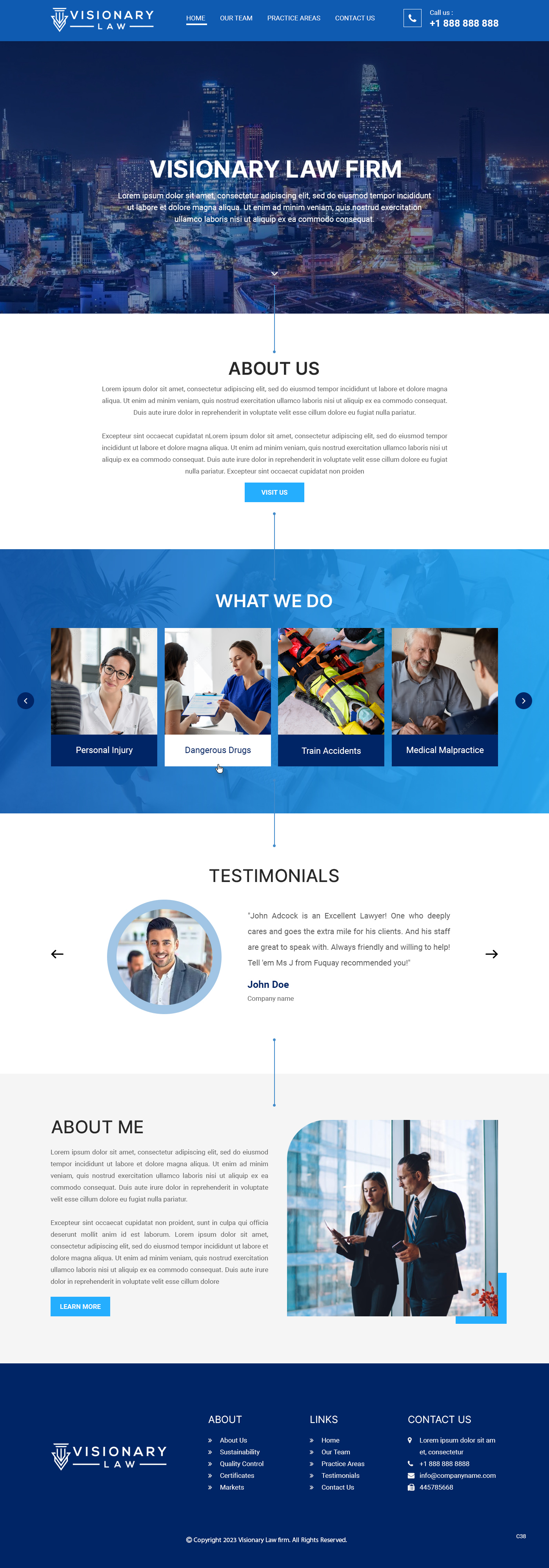 Personal injury attorney website example by One Eleven Web Design