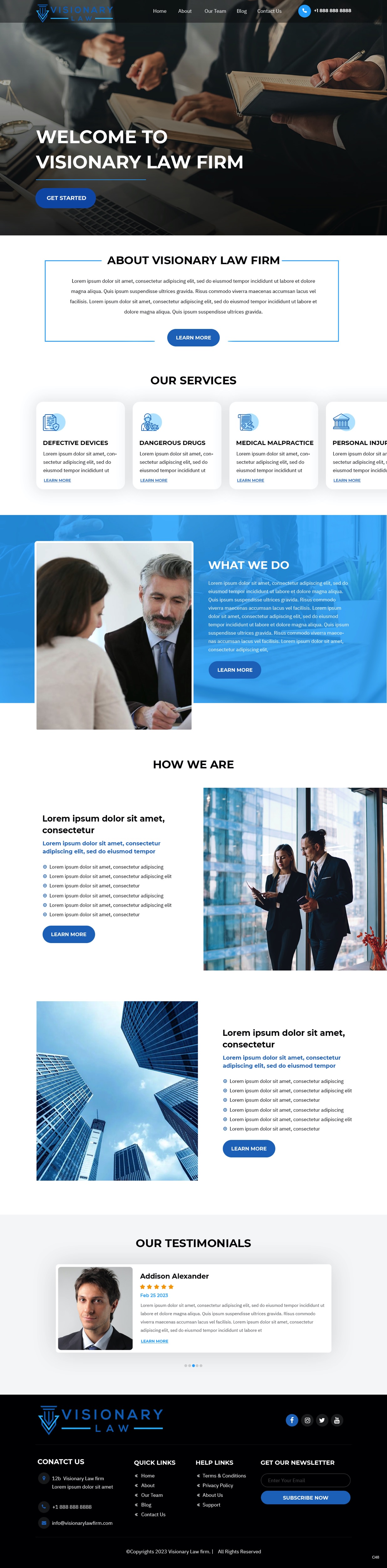 Personal injury attorney website example by One Eleven Web Design