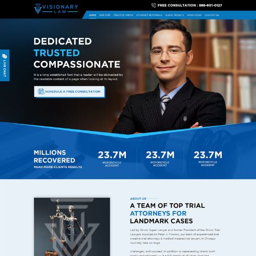 Personal injury attorney website example by One Eleven Web Design