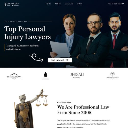 Personal injury attorney website example by One Eleven Web Design