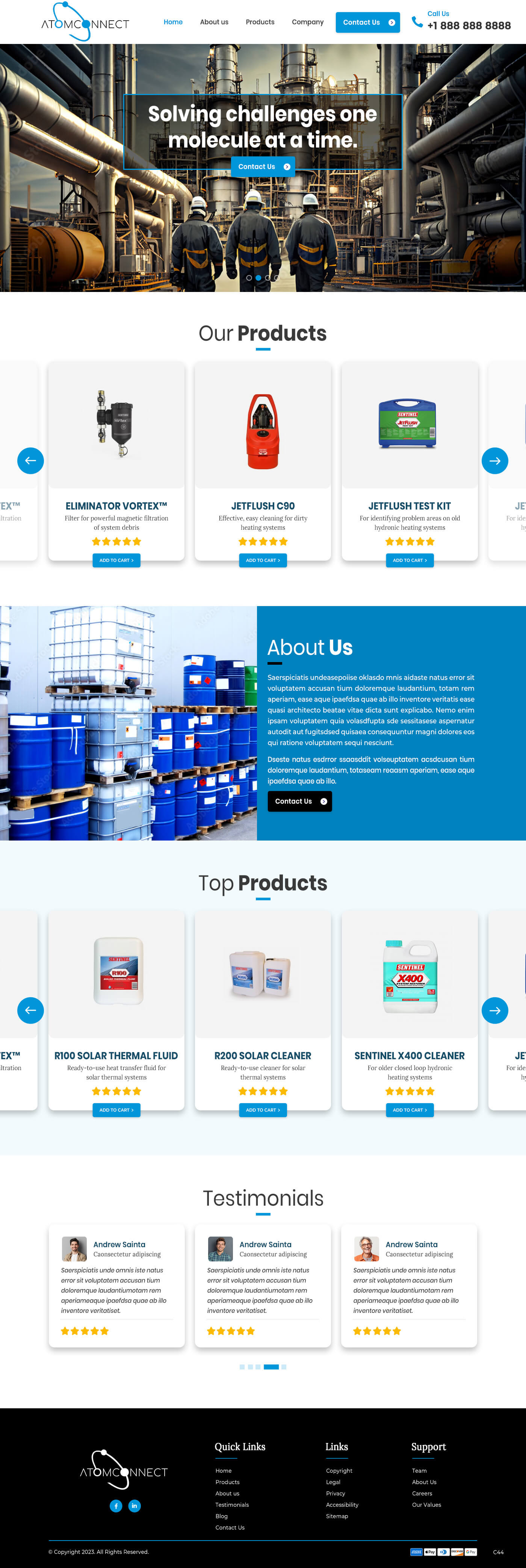 Manufacturers' rep website example by One Eleven Web Design