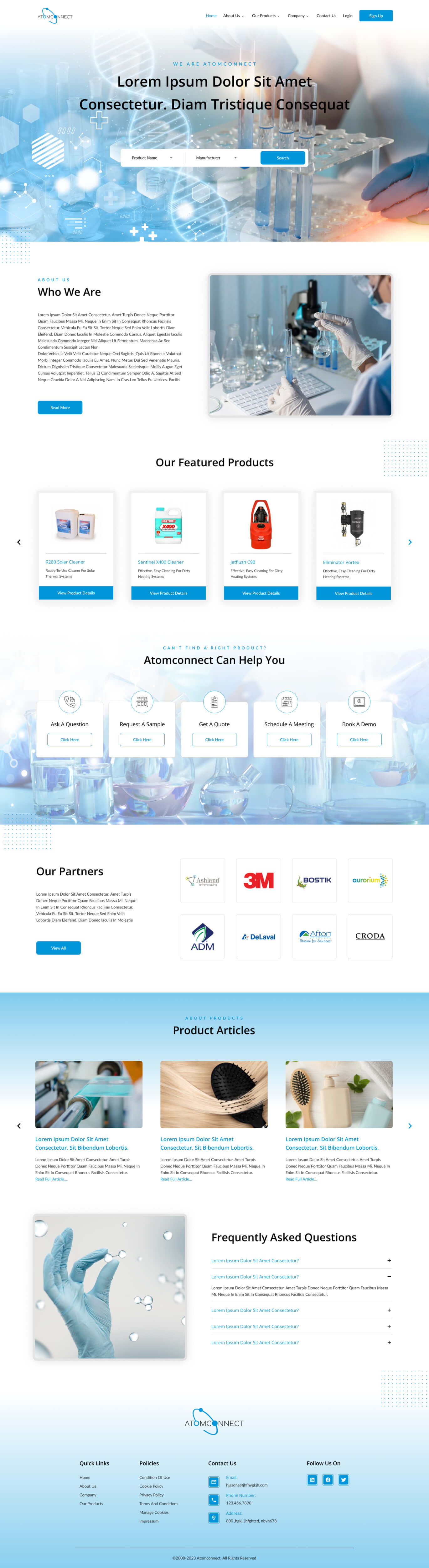 Manufacturers' rep website example by One Eleven Web Design