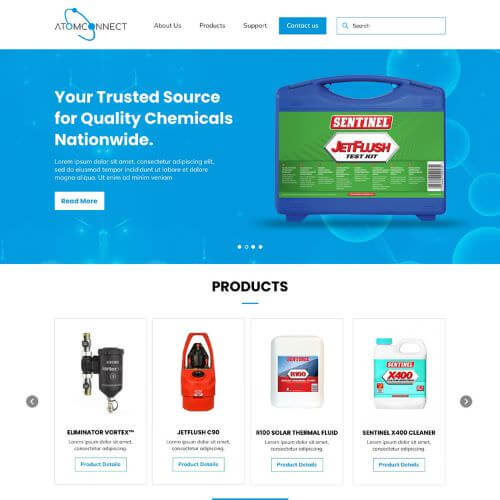 Manufacturers' rep website example by One Eleven Web Design