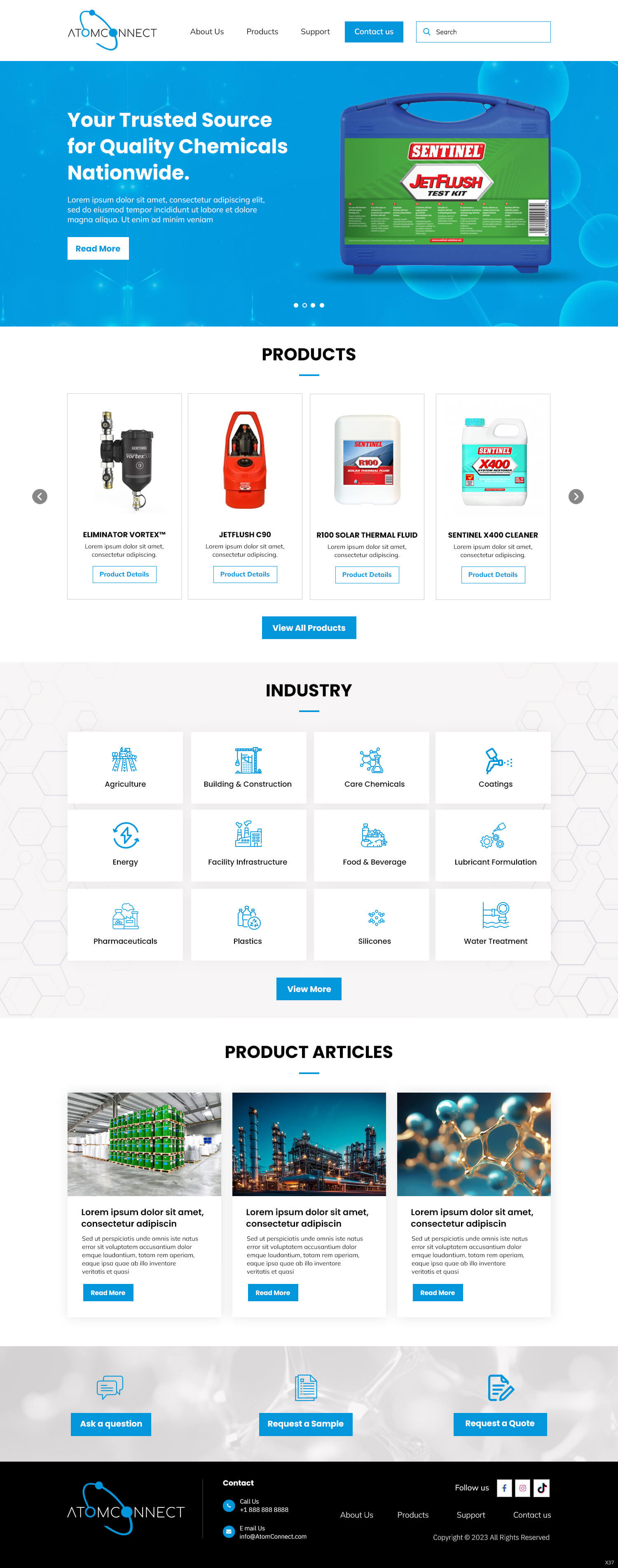 Manufacturers' rep website example by One Eleven Web Design