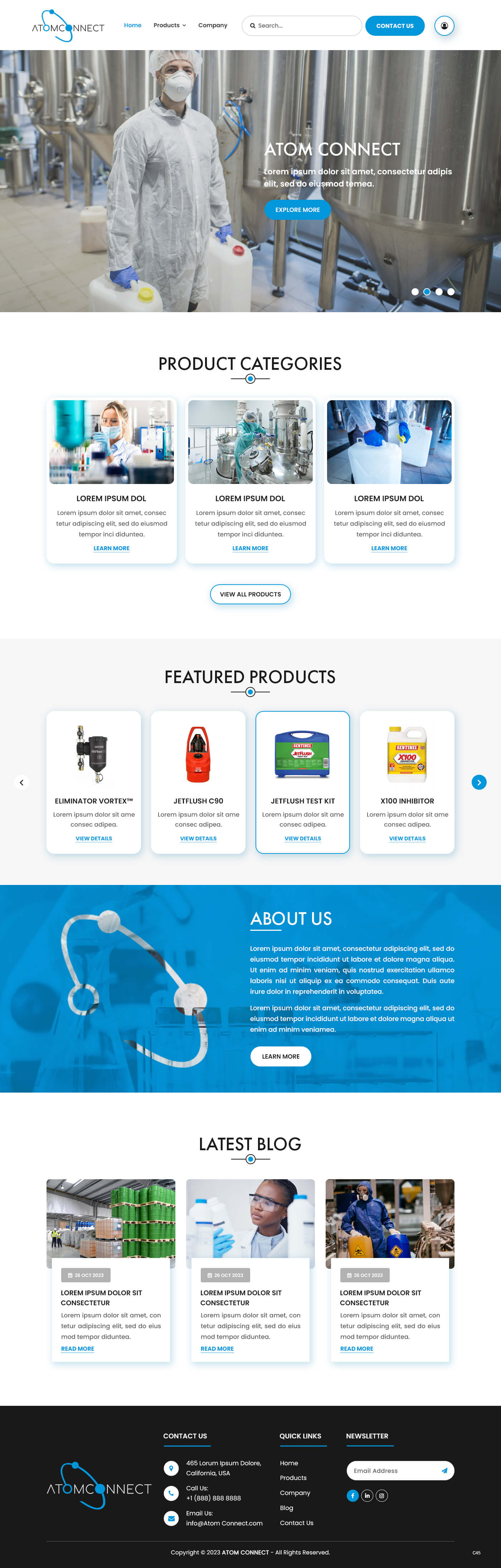 Manufacturers' rep website example by One Eleven Web Design