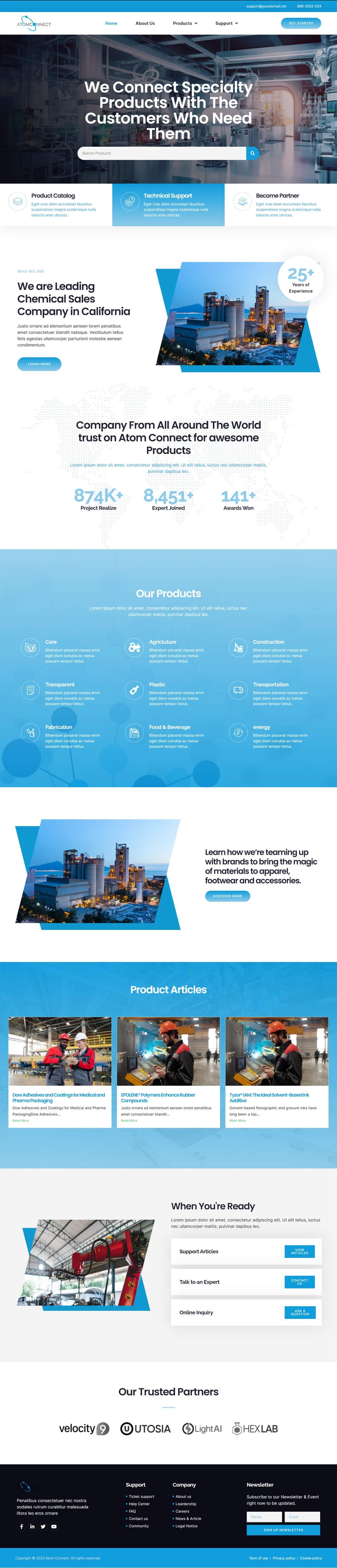 Manufacturers' rep website example by One Eleven Web Design