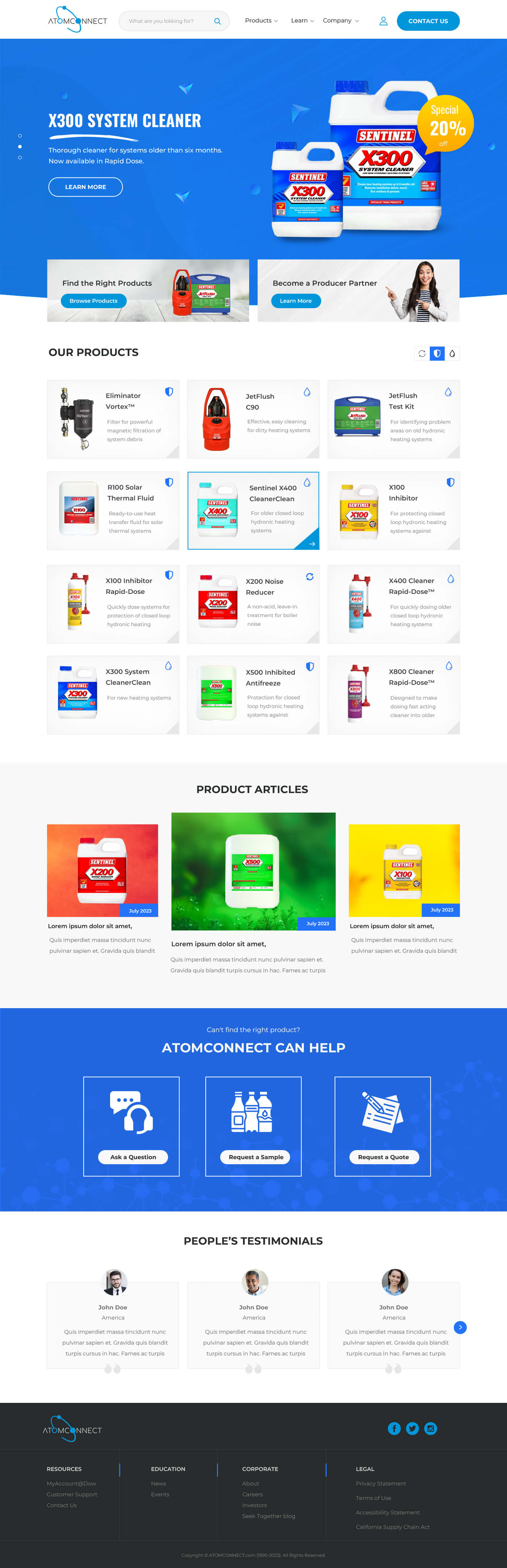 Manufacturers' rep website example by One Eleven Web Design