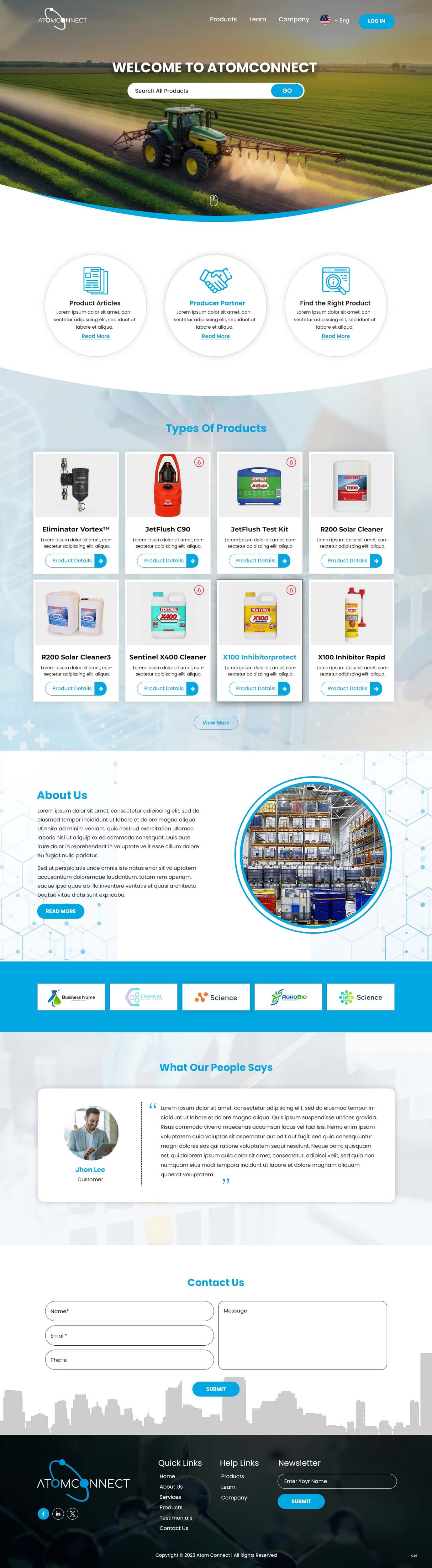 Manufacturers' rep website example by One Eleven Web Design