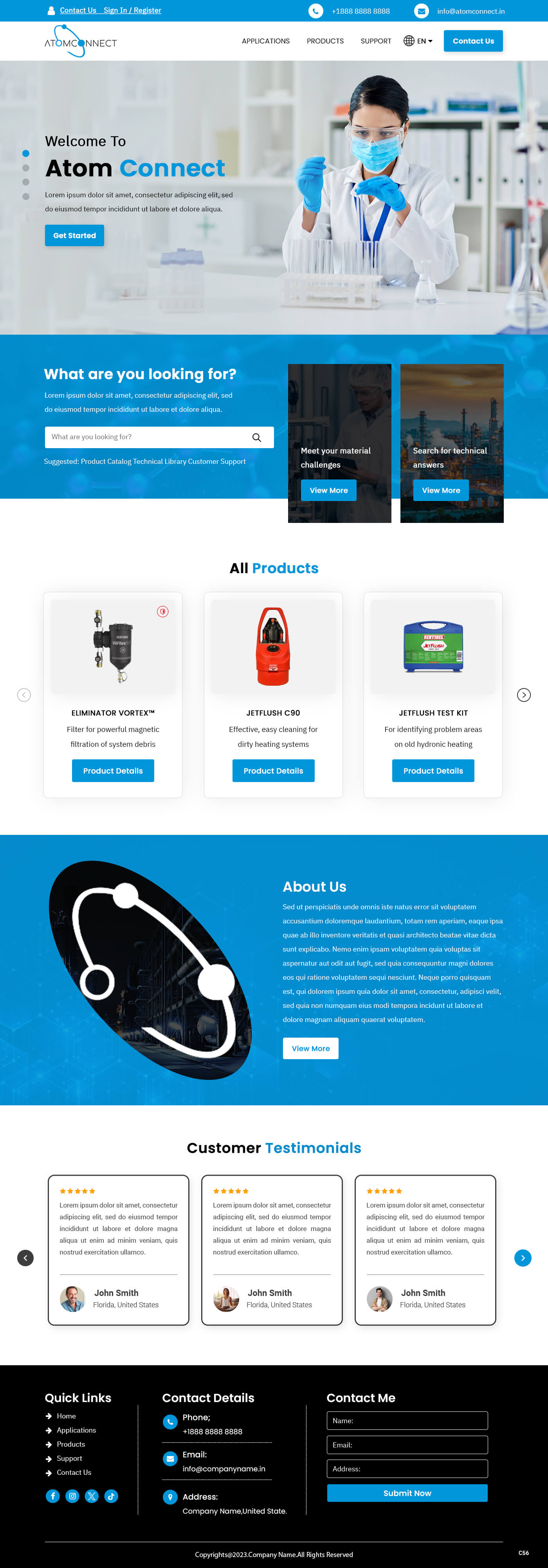 Manufacturers' rep website example by One Eleven Web Design