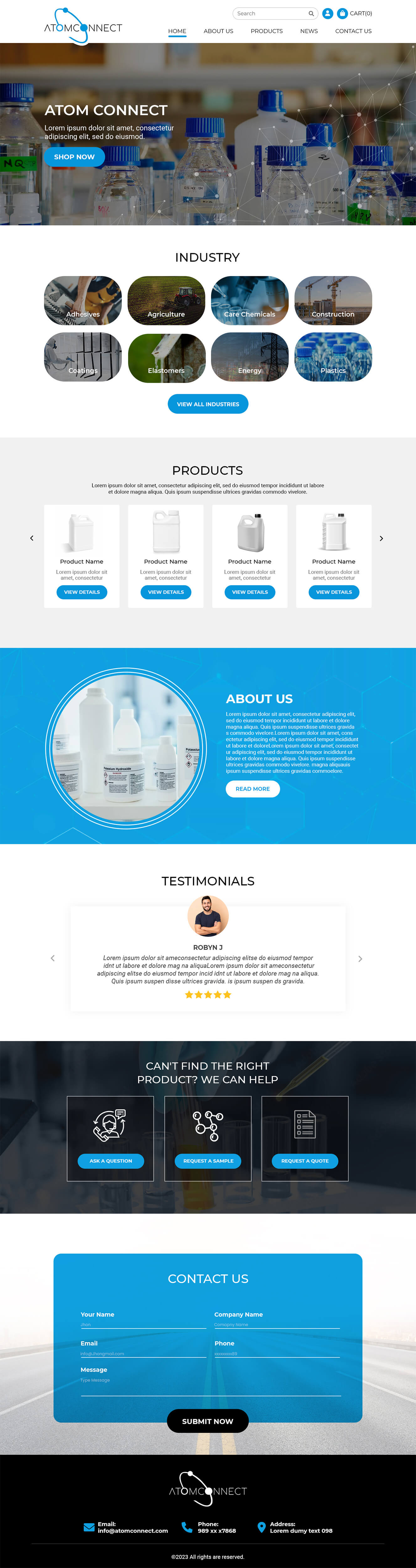 Manufacturers' rep website example by One Eleven Web Design