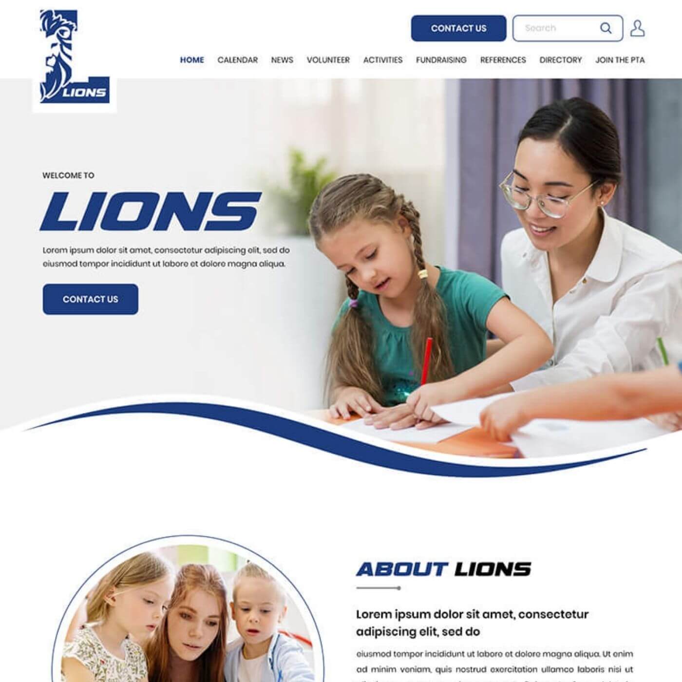 Parent teacher association website example by One Eleven Web Design
