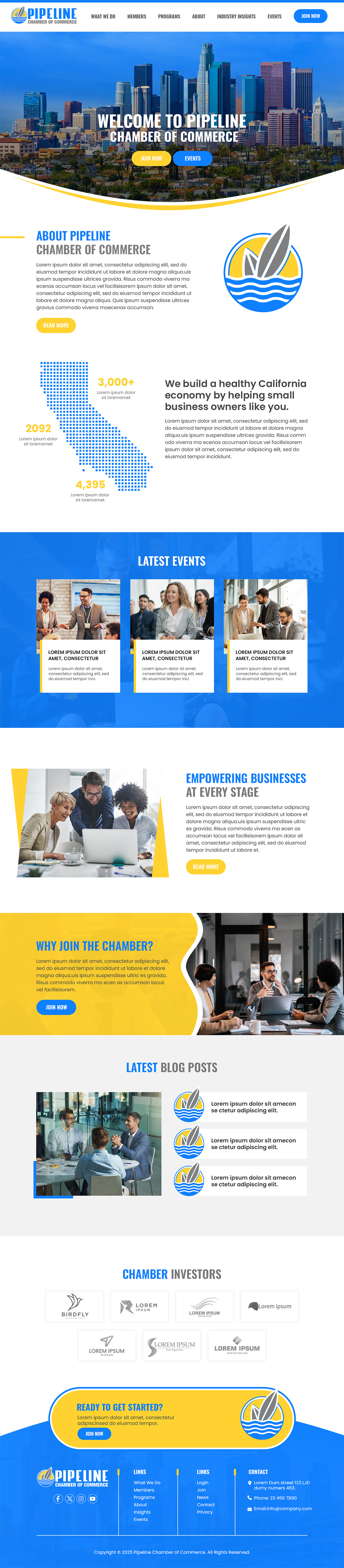 Chamber of commerce website example by One Eleven Web Design