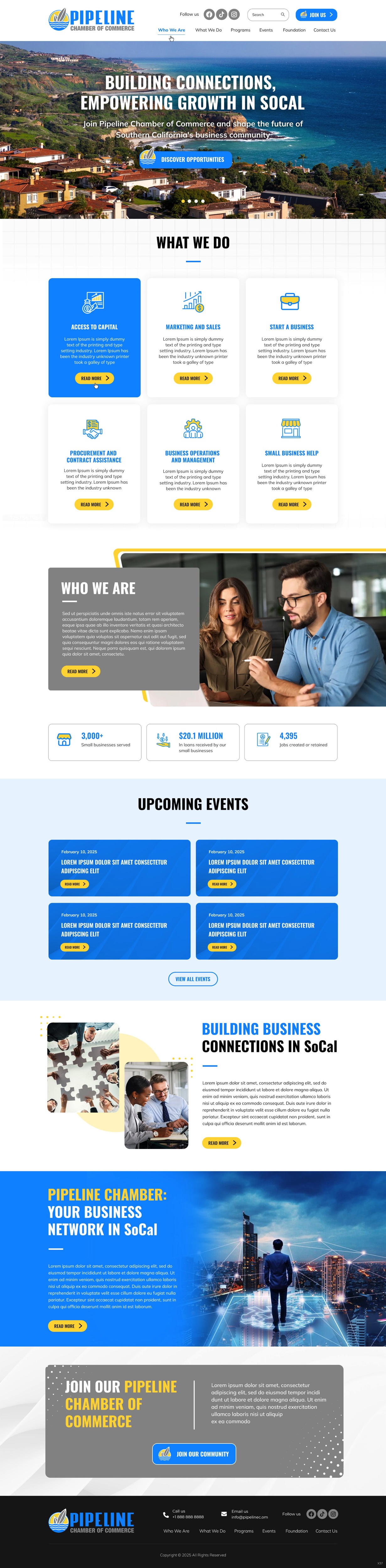 Chamber of commerce website example by One Eleven Web Design