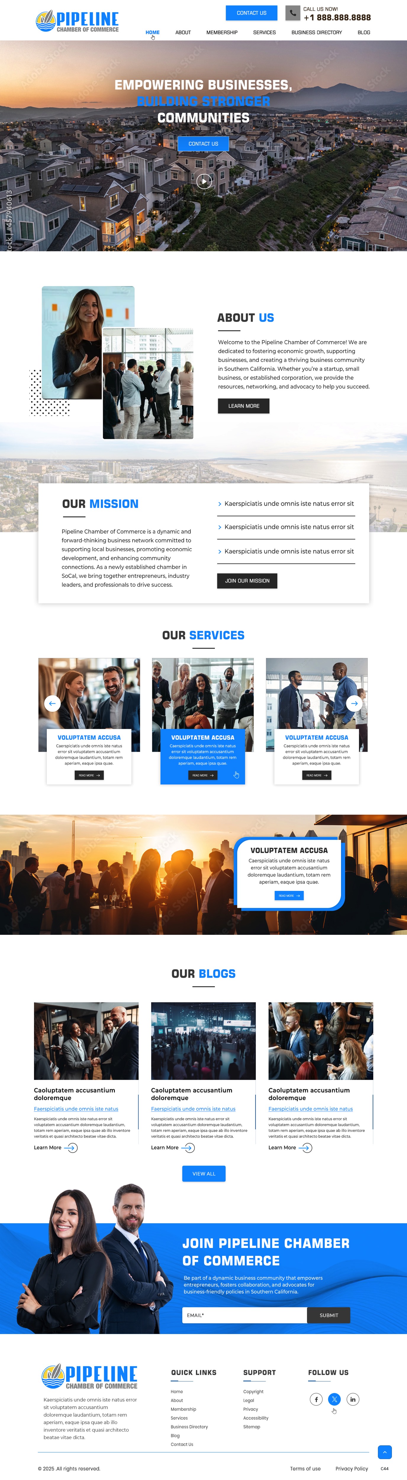 Chamber of commerce website example by One Eleven Web Design