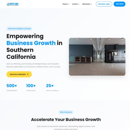 Chamber of commerce website example by One Eleven Web Design