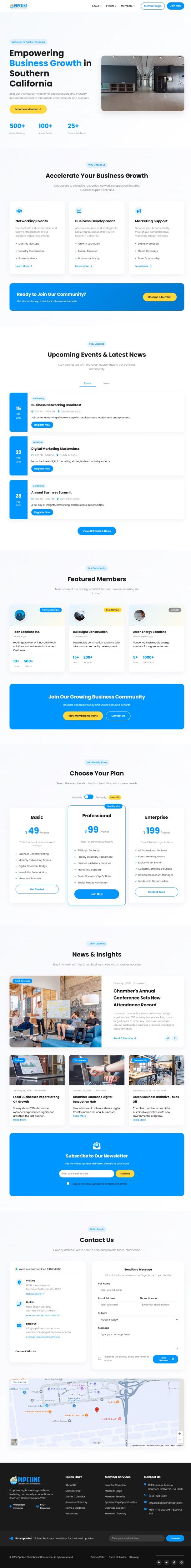 Chamber of commerce website example by One Eleven Web Design