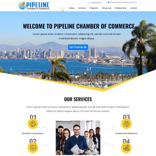 Chamber of commerce website example by One Eleven Web Design