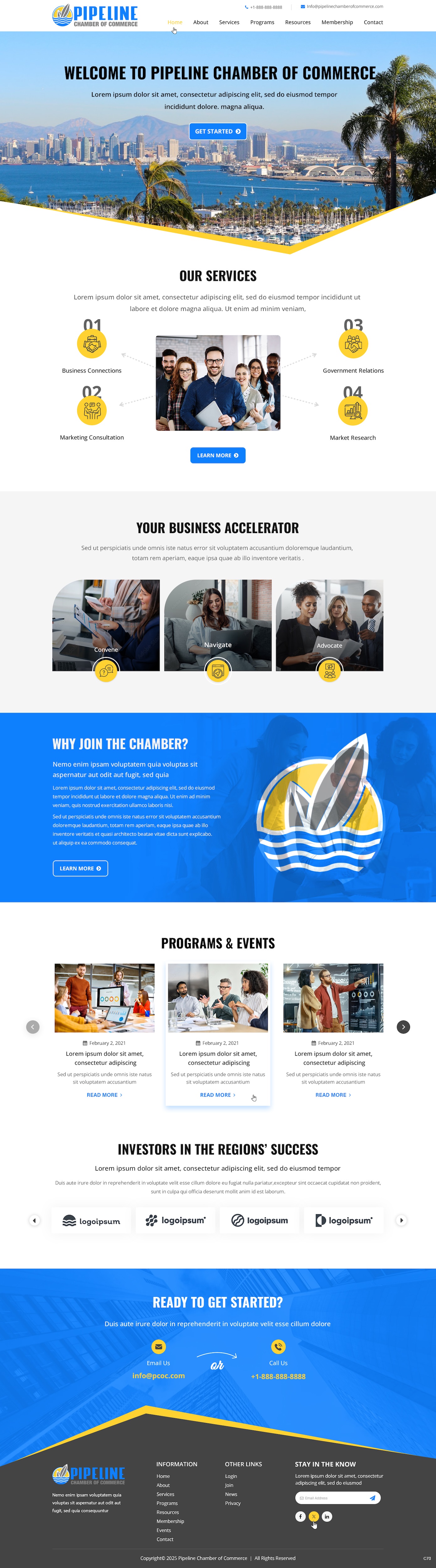 Chamber of commerce website example by One Eleven Web Design