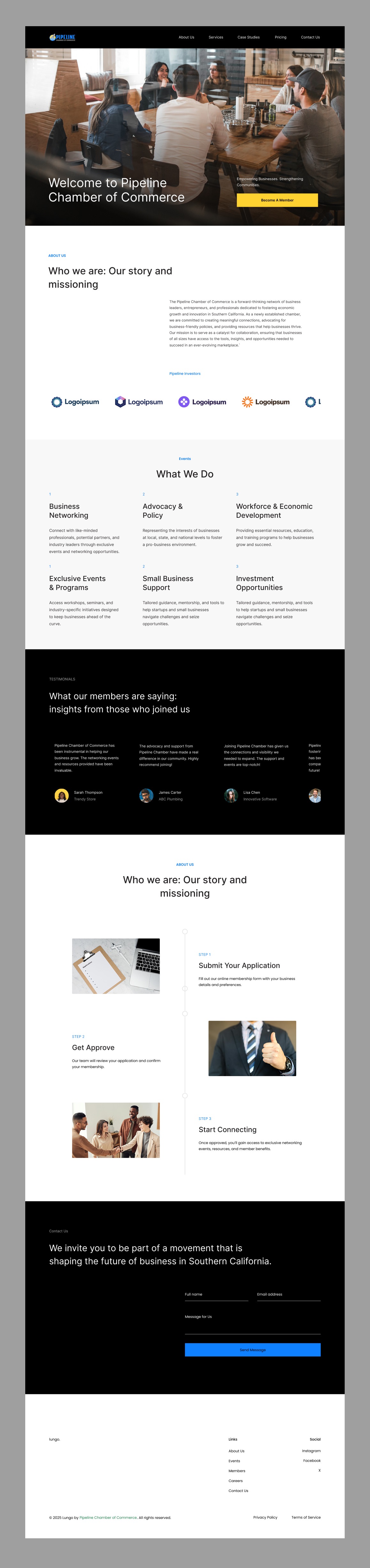 Chamber of commerce website example by One Eleven Web Design