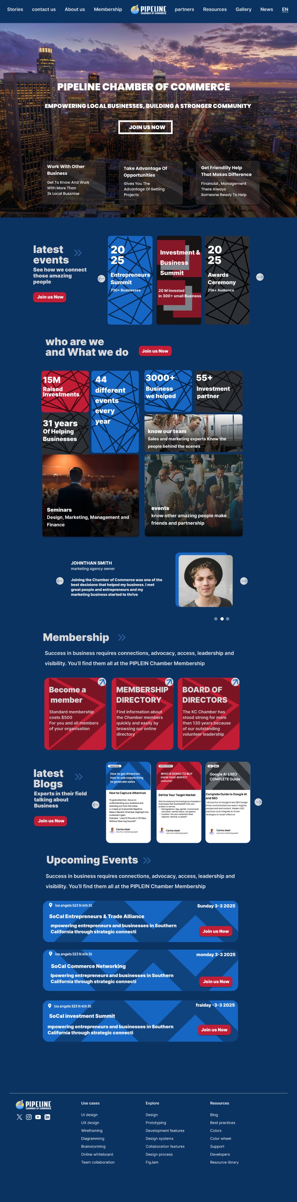 Chamber of commerce website example by One Eleven Web Design