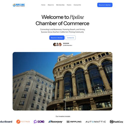 Chamber of commerce website example by One Eleven Web Design