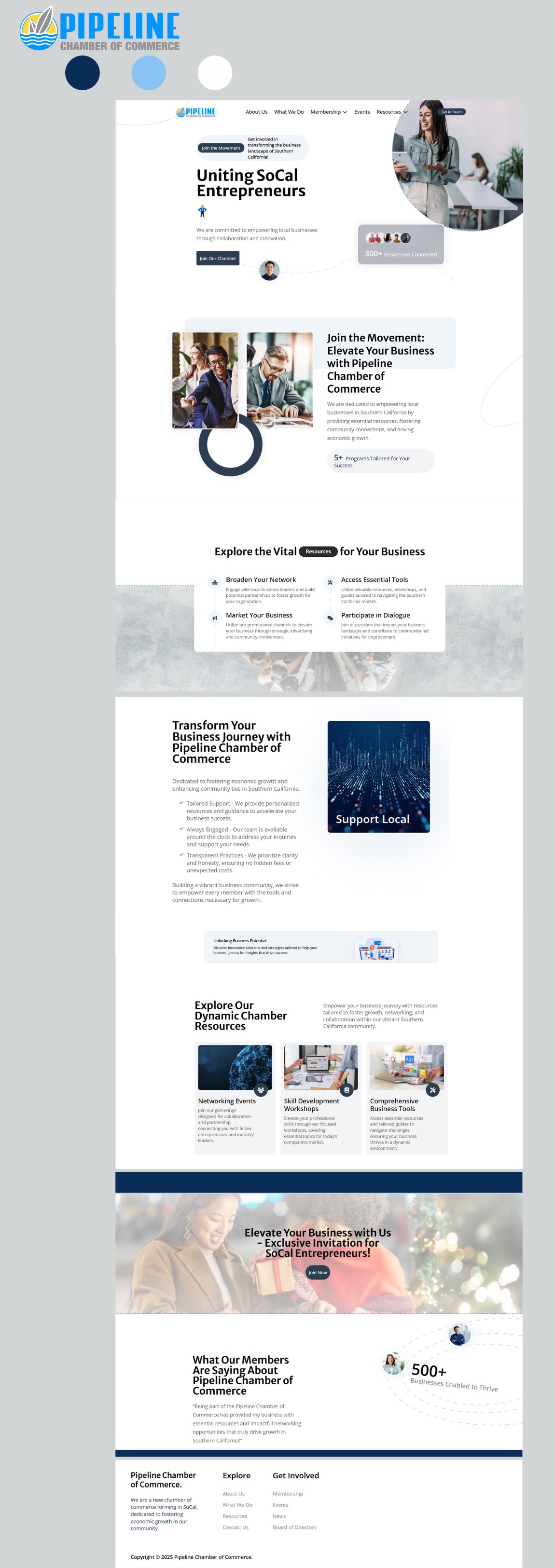 Chamber of commerce website example by One Eleven Web Design