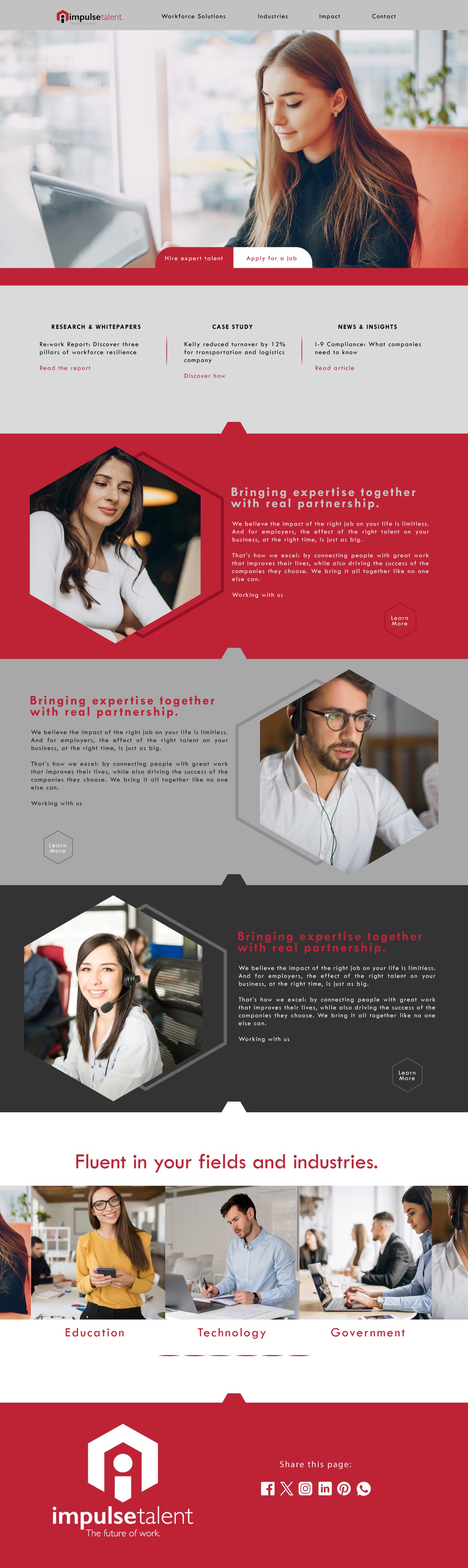 Employment agency website example by One Eleven Web Design