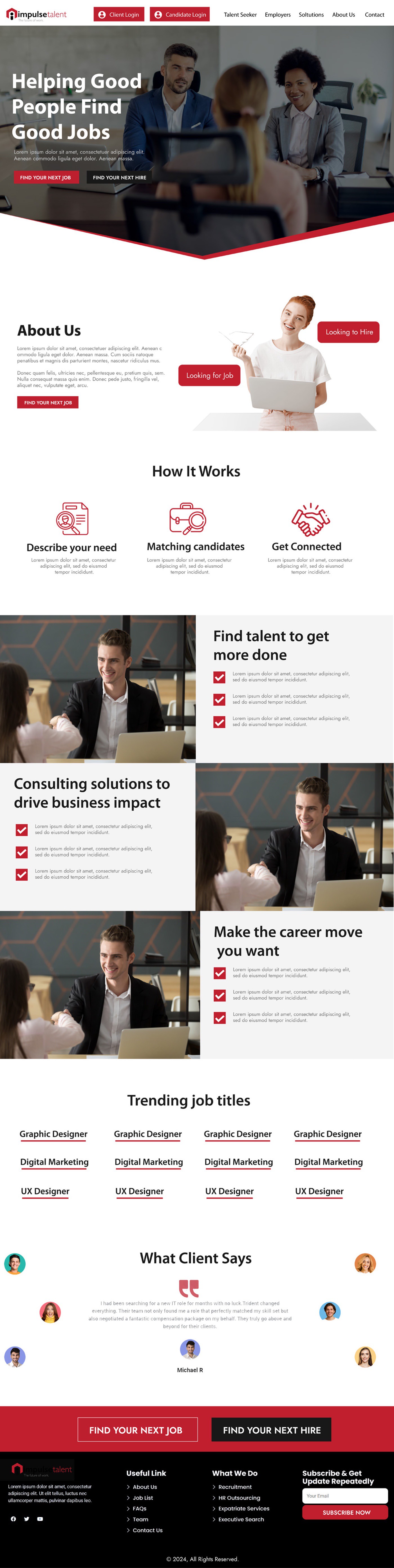 Employment agency website example by One Eleven Web Design