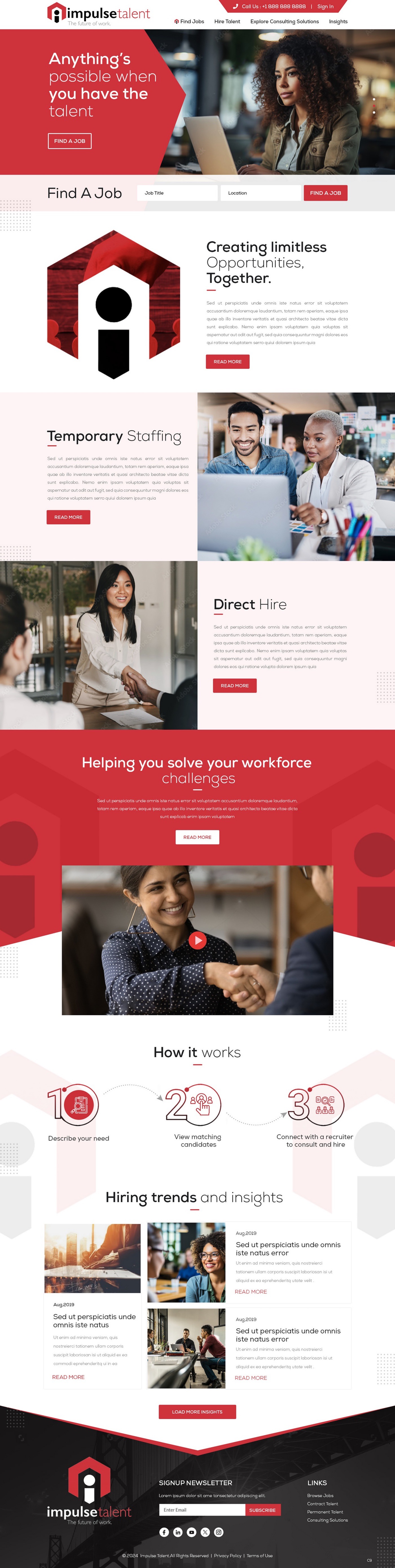 Employment agency website example by One Eleven Web Design
