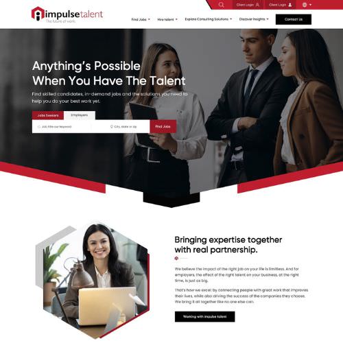 Employment agency website example by One Eleven Web Design