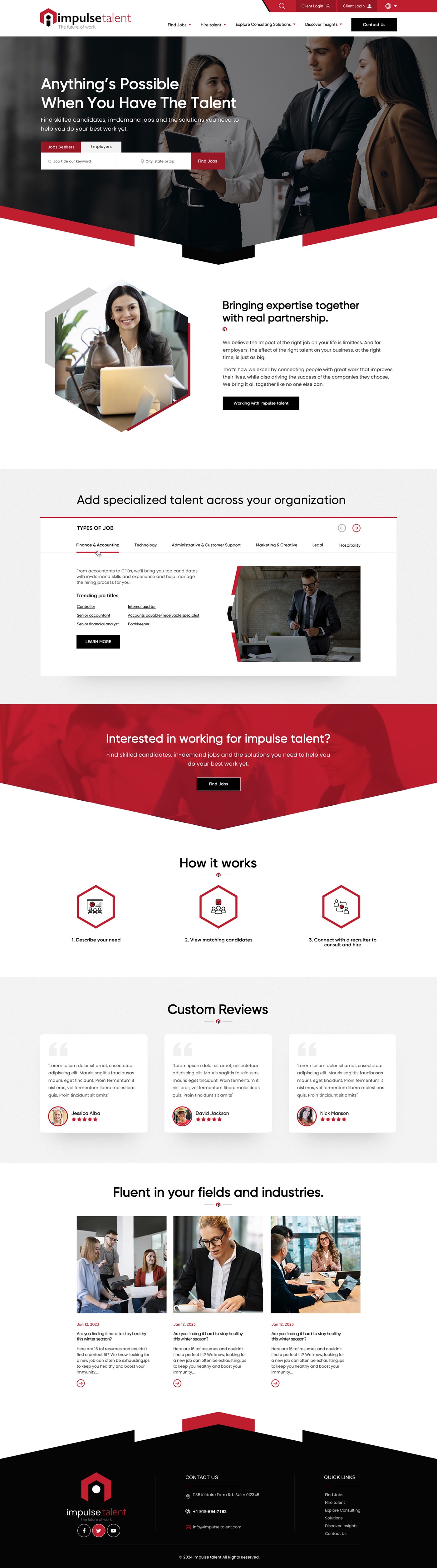 Employment agency website example by One Eleven Web Design