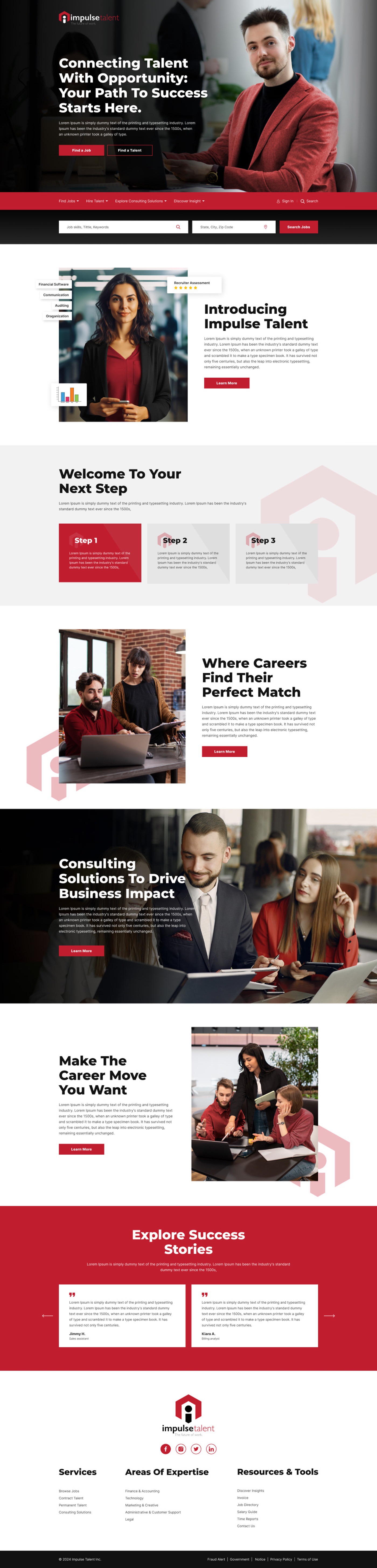 Employment agency website example by One Eleven Web Design