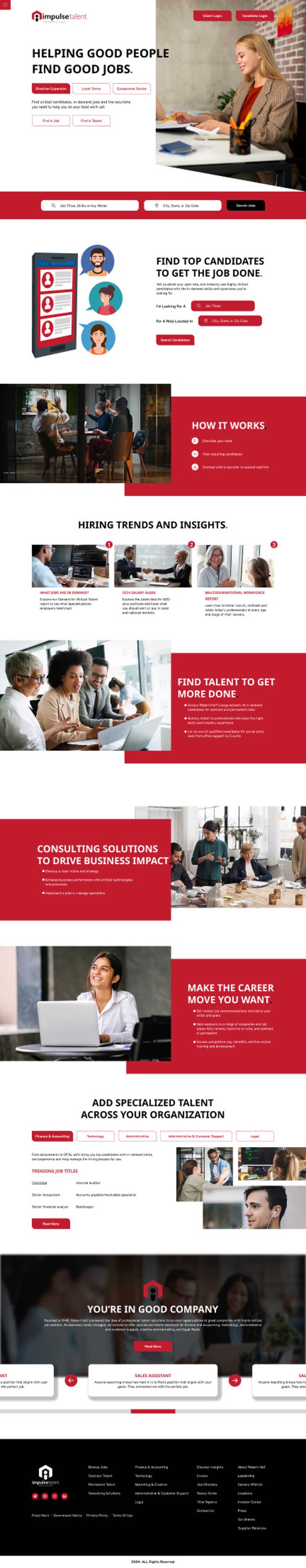 Employment agency website example by One Eleven Web Design