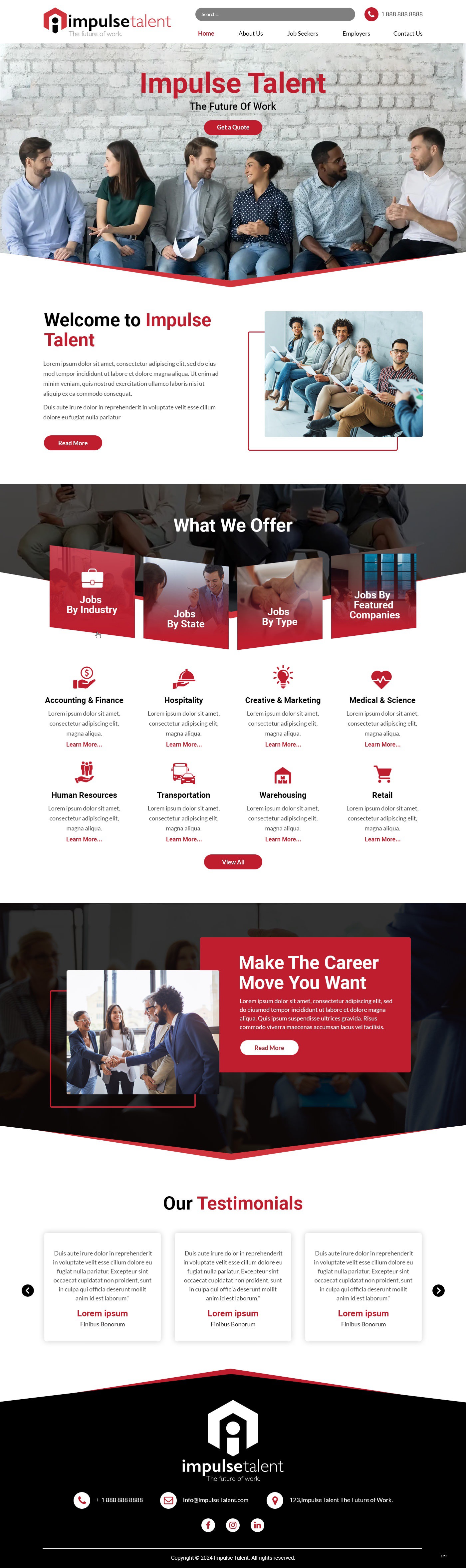 Employment agency website example by One Eleven Web Design